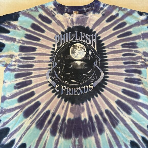 Vintage 2005 Grateful Dead Phil Lesh & Friends Tour Hand Tie Dye T-Shirt - 2X - Picture 1 of 4